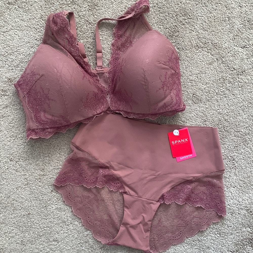 Spanx Lace Bralette and Matching Lace Hipster